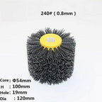 SIGNI Abrasive Nylon Drawing Wheel Drum Burnishing Polishing Brush for Wood Furniture Floor Polishing 120X100mm 240 Grit 1pack - size: 240 Grit, Black