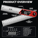 S&F STEAD & FAST Digital Angle Finder with Case & Lock, 7 Inch / 200 mm - color: Black