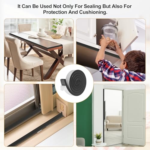 uxcell Weather Stripping Door Seal, 1" x 9/16" x 6.5 Ft Adhesive Foam Tape Seal Soundproof Insulation Strips for Door Frame Window Gaps (1 Roll, 6.5 Feet) - size: 1" x 9/16" (6.5 Ft)