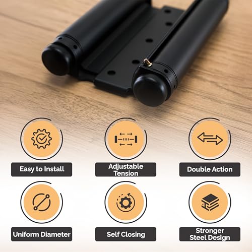 Self Closing Double Action Spring Door Hinge Saloon Matte Black 5 Inch - color: Matte Black, size: 5 Inch