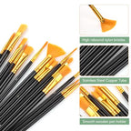 AROIC Acrylic Paint Brush Set,8pack/120pcs Nylon Hair Acrylic Paint Brushes - size: 120pcs-black