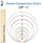Unfinished Hardwood Dowels - 3/8 Inch x 12 Inch, Pack of 25 for Crafts and DIY Projects - size: 3/8" x 12" Dowels