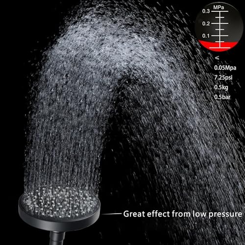 High Pressure Shower Head - 4.7“ Powerful Bathroom Pressure Boosting Rain Showerhead - Perfect Universal Replacement for Rainfall Shower Heads (Black) - style: 1 Pack Black