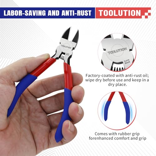 5" Small Wire Cutters Diagonal Cutting Pliers Flush Cutter - color: 5"- 1 Pack