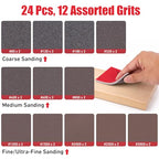 24 Pcs 180 Grit Sanding Sponges, Wet Dry Sanding Blocks for Polishing - size: 24 PCS-180 Grit