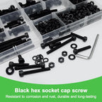523 Pcs M4 x 8/10 /12/14 /16/18 /20/30 /40mm Socket Head Screws M4 Long Screws Metric Screws Bolts Washers Nuts Kit Machine Screw Assortment Kit 12.9 Grade Alloy Steel Fully Threaded for Furniture - size: M4x8/10/12/14/16/18/20/30/40mm-523Pcs