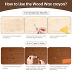 30+2P Wood Filler Sticks, 30 Colos Wood Filler Putty Wax Crayons Furniture Repair Kit Putty Stick for Baseboard Cabinets Furniture Floors(with 2 Scrapers)