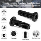 10 PCS 5/16"-18 x 1-1/2" Flat Head Socket Cap Screws Bolts, Flat Round Head Furniture Allen Bolts, Stainless Steel 304, Full Thread, Black Coating, Screwdriver Bit Included - size: 5/16"-18 x 1-1/2"