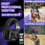 ZOHAN Electronic Shooting Earmuffs with Patches, 2Pack Hearing Protection for Shooters, NRR 23dB Noise Reduction, Gun Range Ear Protection Headphones(Black+Black) - color: With Patches-black&black