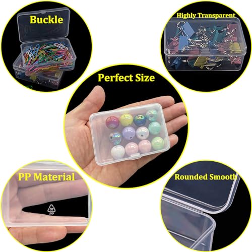 45 Pieces Bead Organizer Boxes, Medium Clear Plastic Storage Container with Labels, Large Craft Case Ideal for Big Beads Jewelry Making Supplies DIY Bracelets Screws Seeds Mini Tools and Small Parts - size: 3 Pack 45 Pcs 3.1" x 2.2" x 1.2"