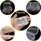 30 Pieces Bead Organizer Boxes, Medium Clear Plastic Storage Container with Labels, Large Craft Case Ideal for Big Beads Jewelry Making Supplies DIY Bracelets Screws Seeds Mini Tools and Small Parts - size: 2 Pack 30 Pcs 3.1" x 2.2" x 1.2"