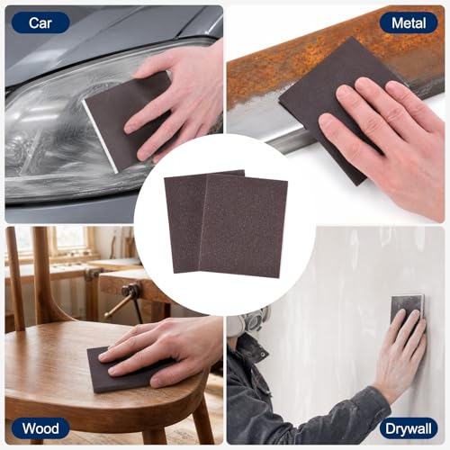 8Pcs 220Grit Double-Sided Sanding Sponges, Washable & Reusable - size: 220Grit
