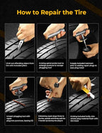 AUTOWN Flat Tire Repair Kit with Air Compressor, Professional Tire Plug Kit