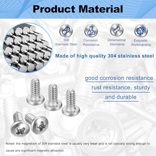 #4-40x1/4 Machine Screws Pan Phillips Cross for Computer Electronic Repairs - size: #4-40x6.35mm