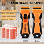 REXBETI Razor Blade Scraper Tool, 2 Pack Windows, Glass Stovetop Scraper - style: Upgraded 2 Pack