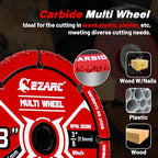 EZARC 3 Inch Cut Off Wheel Set for Metal, Wood, Tile, 3/8" Arbor, 3-Pack