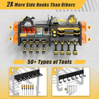 Power Tool Organizer Wall Mount, 350LBS Capacity, 3 Tier, 8 Drill Holders - size: 32.8" Width 3-Tier