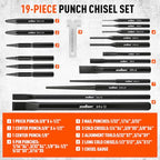 19-Piece Punch and Chisel Set, Pin Punches, Center Punch, Alignment Tools - size: 19-Piece Multi-Tool Set(New Version)