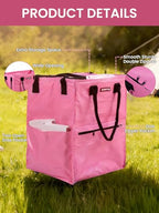 WORKPRO Large Rolling Grocery Bag, 36-Gallon Rolling Tote with 5 Wheels - color: Pink, size: Large