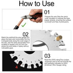 2 Pcs Stainless Steel Thickness Gauges Wire Gauge Measuring Tool - style: Round&Sheet