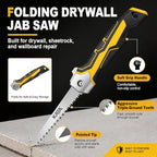 KATA Folding Drywall Jab Saw, Sheetrock Knife with Soft Grip Handle - color: Silvery