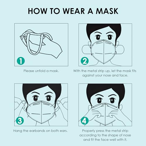 LEMENT KN95 Face Masks,100 Pack Breathable Cup Dust Masks For Adults, White - color: Adult-100 Pack-white