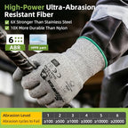 Schwer 6 Pairs A2 Cut Resistant Work Gloves, Ultra Durable, LT5636, M - size: Medium