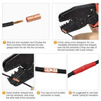 SVAAR 115 PCS 26-8 AWG Non-Insulated Butt Connectors Crimp Repair Butt Splices Kit, Uninsulated Butt Splice Connectors for 26 to 8 Gauge Wire, Heavy Duty Pure Copper Seamless Barrel Butt Terminals - color: Non-Insulated Splice - Bare Copper
