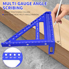 Large Carpenter Square 8.42" x7.67 Precision Woodworking Tools 15-90 Degree Versatile 3D Multi-Angle Square with Angle Pin for Woodworking,Engineering and Construction - color: Blue