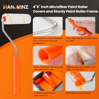 Microfiber Paint Roller, 4 Inch and 6 Inch, 20 Pack - size: 4 Inch & 6 Inch,20 Pack