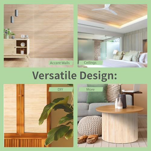 Art3d 48 x 96 in Natural Bamboo Wall Panel, 1-Pack, Light-Carbonized - color: Light-carbonized, size: 1-48 inches x 96 inches
