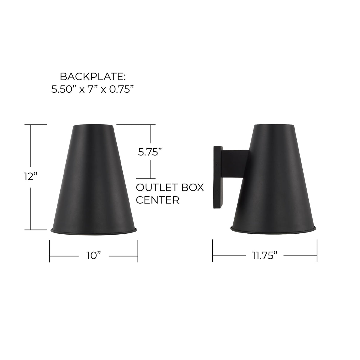 Open Box - Capital Lighting 955112BK - Wall Sconces Outdoor Lighting