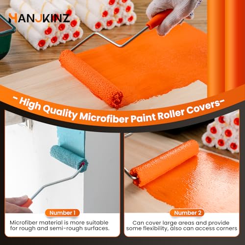 Microfiber Paint Roller, 4 Inch and 6 Inch, 20 Pack - size: 4 Inch & 6 Inch,20 Pack