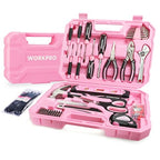 WORKPRO 258PCS Pink Tool Set, Portable Home Basic Tool Kit Box for Women