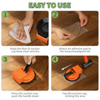 Floor Gap Fixer Tool Kit with Rubber Mallet and 8 Reusable Sticky Pads, Heavy Duty Suction Cup Floor Gap Repair Tool for Laminate, Vinyl Plank, Hardwood and LVP Flooring