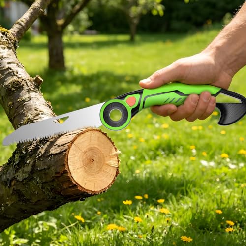 AIRAJ 7" Pruning Saw for Tree Trimming, Folding Saw with SK5 Steel Blade - size: 7 Inch
