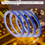 uxcell Blue Heat Tape, 1 Roll 3mmx33m 108ft High Temperature Heat Resistant Tape for Sublimation,Heat Vinyl Press,Heat Transfer, Circuit Board, No Residue - color: Blue, size: 3mmx33m