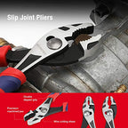 WORKPRO Pliers Set, 5-Piece Premium Cr-V Pliers Kit with Storage Pouch - size: 5-piece