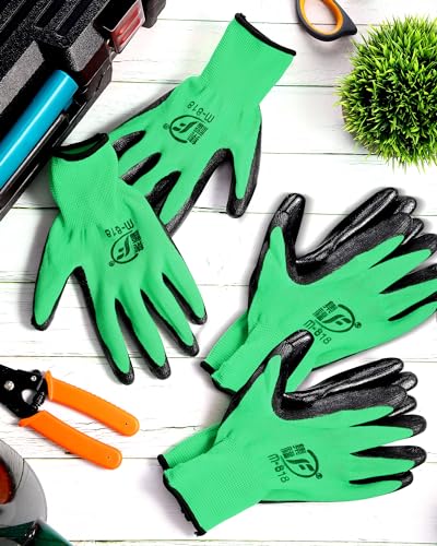 Potchen 72 Pairs Garden Work Gloves Bulk Pack for Men and Women - color: Green