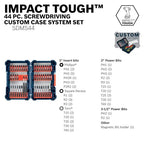 Bosch SDMS44 44-Piece Assorted Impact Tough Screwdriving Custom Case System Set for Screwdriving Applications - size: 44-Piece Set, style: Screwdriving