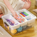 17QT Clear Plastic Craft Storage Box with Removable Tray & Lid - 2 packs - size: 2Pack-17QT