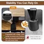 Wooden Bed Risers 5 Inch Heavy Duty, Support 2500 lbs, Black - color: Black, size: 5"H(Inner 4"H)