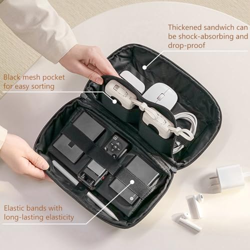 Kaxich Travel Electronics Organizer Pouch, Portable Cable Organizer Case - color: Gray