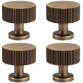 RZDEAL Antique Brass Cabinet Knobs Pulls, Solid Brass Cabinet Drawer Dresser Retro Knobs Traditional Handles(1-1/8"x1-1/8/28mmx28mm), 4 Pack - color: Antique, size: 1-1/8 Inch