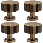 RZDEAL Antique Brass Cabinet Knobs Pulls, Solid Brass Cabinet Drawer Dresser Retro Knobs Traditional Handles(1-1/8"x1-1/8/28mmx28mm), 4 Pack - color: Antique, size: 1-1/8 Inch