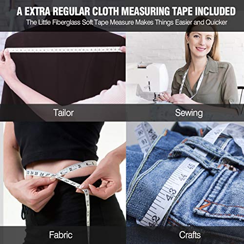 2PCS Body Measure Tape 60inch (150cm), Automatic Telescopic Tape Measure for Body Measurement & Weight Loss, Accurate Tape Measure for Tailor, Sewing, Fitness, Handcrafts, Clothes - color: Blue