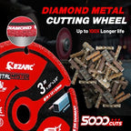 EZARC 3 Inch Cut Off Wheel Set for Metal, Wood, Tile, 3/8" Arbor, 3-Pack