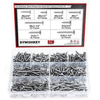 DYWISHKEY 320 Pieces #6#8#10 Stainless Steel 304 Phillips Flat Head Self-Tapping Screws, Wood Screws Assortment Kit - size: #6#8#10