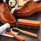 7 Pcs Horsehair Shine Shoes Brush Kit Polish Dauber Applicators Cleaning Leather Shoes Boots Care Brushes Suede Cleaner Brush with Microfiber Shoe Cloth(7 Pcs Style C) - style: 7 Pcs Style C