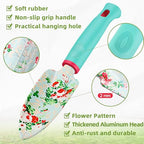 Garden Tools Set, JUMPHIGH 10 PCS Heavy Duty Gardening Tools Includes Hand Trowel Rake Weeder Pruner, Gardening Gifts for Women, Garden Kit with Tote Bag, Apron, Gloves, Kneeling Pad - color: Blue Green